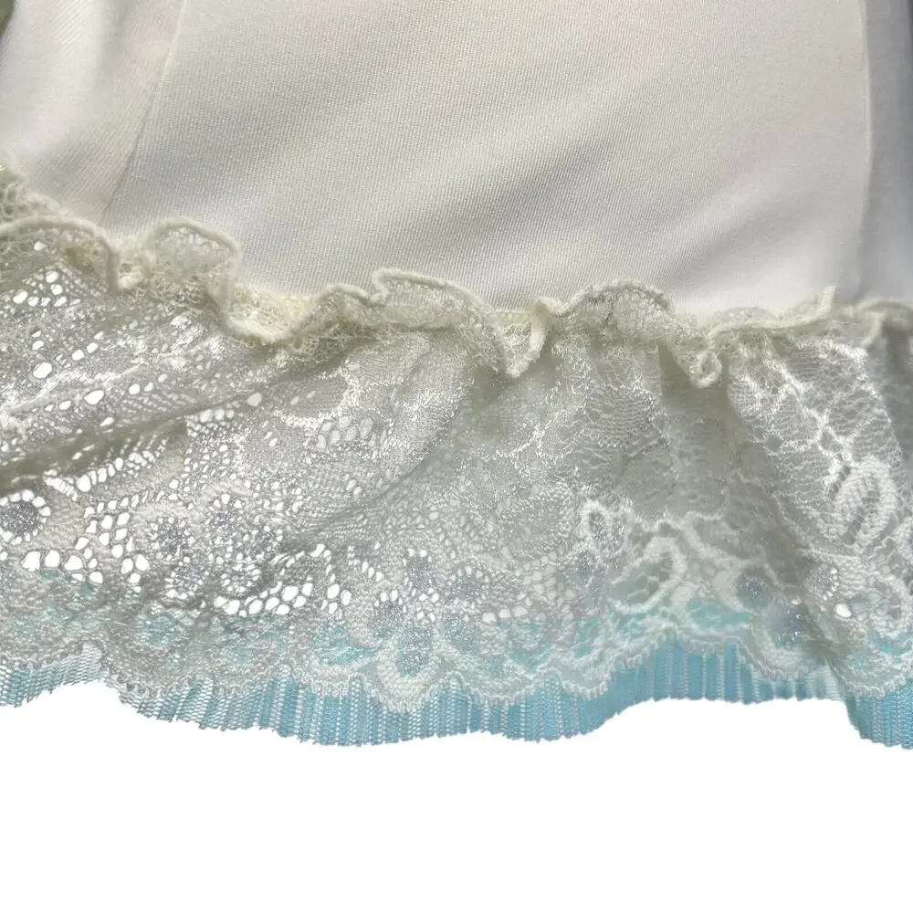Victoria's Secret White Blue Lace Bridal Corset Bustier 34C Set Bridal Coquette